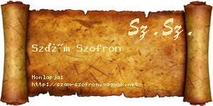 Szám Szofron névjegykártya